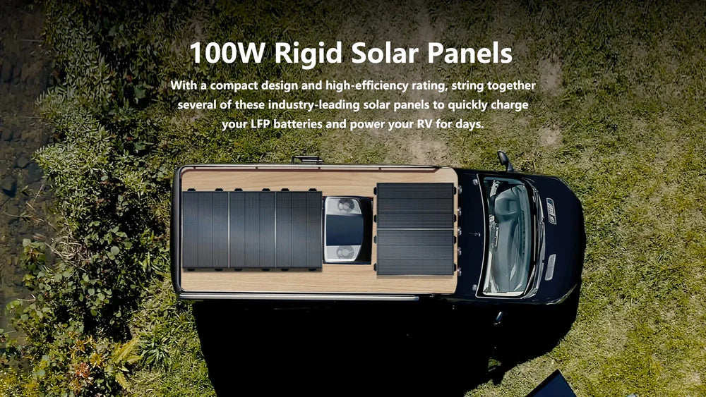 SolarPanel EcoFlow 2x100W | Rigid Solar Panel Kit with Mounting Feet